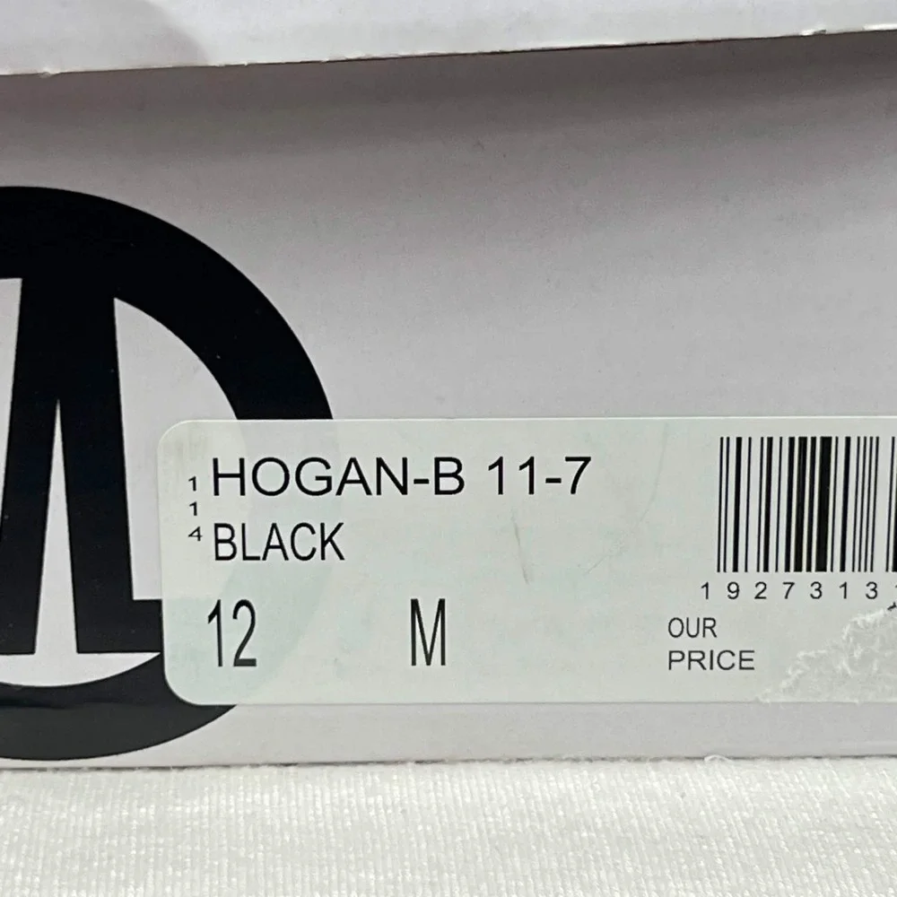 EUC Mario Lopez Hogan Black Loafers Shoes Metal ML Logo Memory Foam Boys 12M